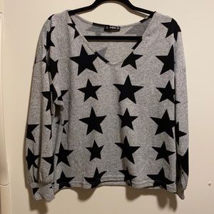 Gray shirt with black stars